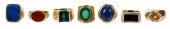 SIX 14KT. GEMSTONE RINGSassort