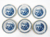 SIX 18TH C. DELFT BLUE AND WHI