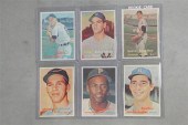 SIX 1957 TOPPS BASEBALL CARDS.