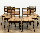 SIX 19TH C. REGENCY PAINTED &