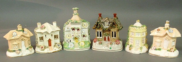 Six 19th c. Staffordshire cottage