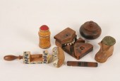 Six 19th century carved wooden