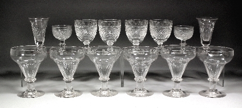 Six 19th Century glass rummers with