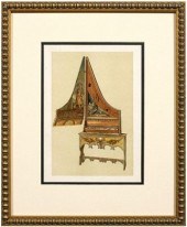 Six 19th century lithographs: