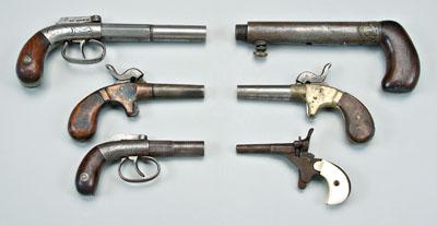 Six 19th century pistols: