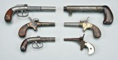 Six 19th century pistols: perc