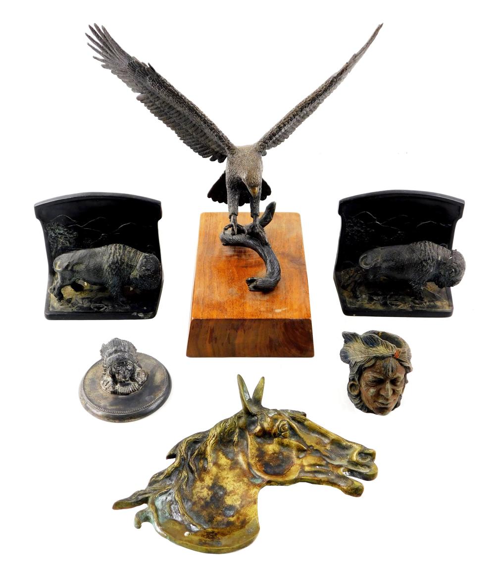 SIX 20TH C. CAST METAL AMERICANA