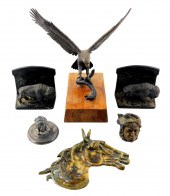 SIX 20TH C. CAST METAL AMERICA