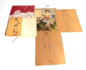 SIX 20TH C. WORKS ON PAPER, AL