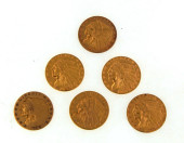 SIX- $2.5 INDIAN QUARTER EAGLE