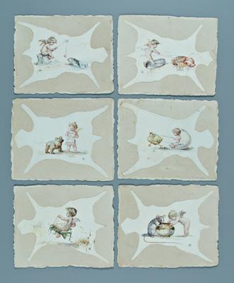 Six Abel Warshawsky watercolors