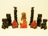 Six acrylic Asian figures cons