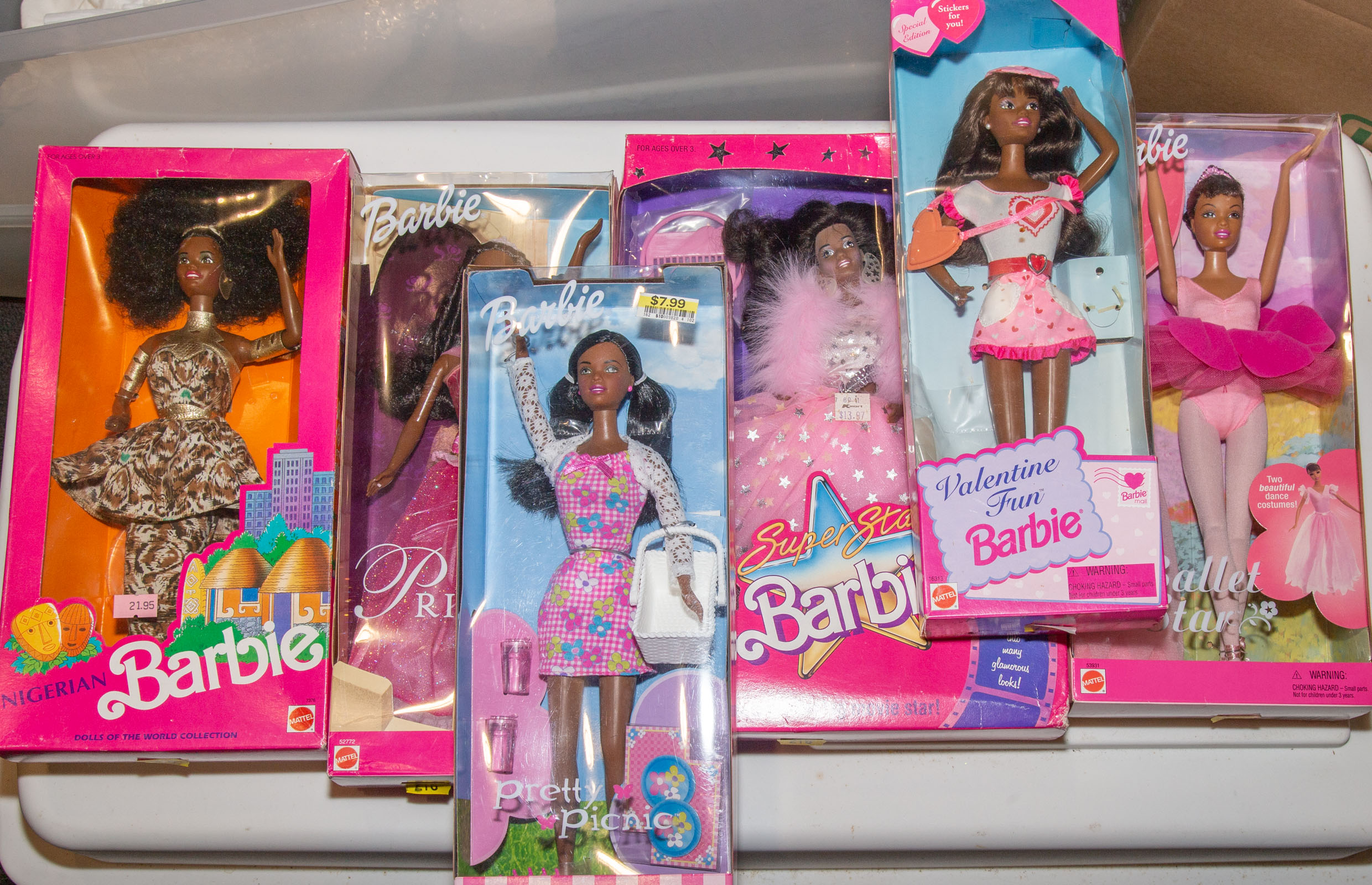SIX AFRICAN AMERICAN BARBIE DOLLS