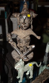 SIX AFRICAN COPPER ALLOY SCULP