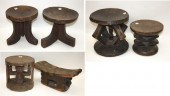 SIX AFRICAN TRIBAL WOOD STOOLS