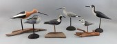 SIX AL WHITE SHOREBIRD CARVING
