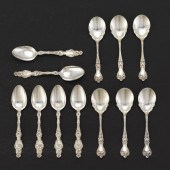 SIX ALVIN STERLING TEASPOONS,