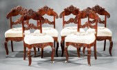 SIX AMERICAN CARVED MAHOGANY S