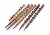 SIX AMERICAN CROQUET STAKES. F