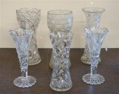 SIX AMERICAN CUT CRYSTAL TALL