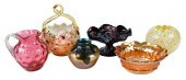 SIX AMERICAN GLASS TABLE ITEMS