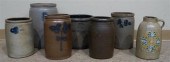 SIX AMERICAN GLAZED STONEWARE