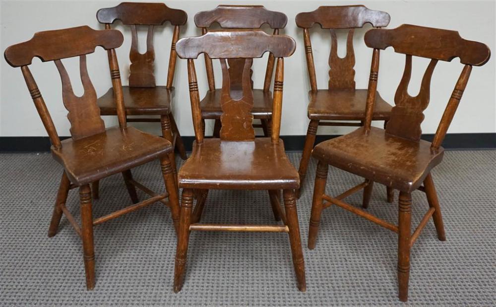 SIX AMERICAN PINE SIDE CHAIRSSix