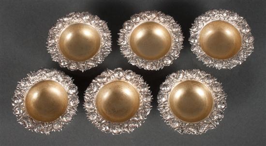 Six American repousse sterling