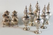 SIX AMERICAN SILVER SALT SHAKE