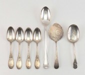 SIX AMERICAN SILVER SPOONS APP