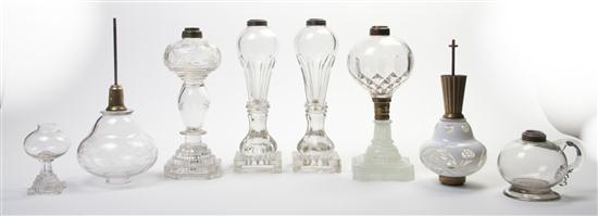 * Six American Whale Oil Lamps