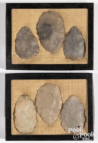 SIX ANCIENT FLINT CACHE BLADESSix