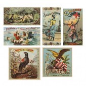 SIX ANTIQUE CIGAR BOX AND CADD