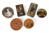 SIX ANTIQUE CONTINENTAL BOXESS