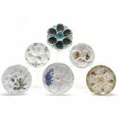 SIX ANTIQUE FRENCH OYSTER PLAT