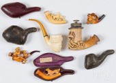 SIX ANTIQUE GERMAN PIPES, INCL