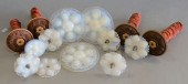 SIX ANTIQUE IRIDESCENT GLASS C