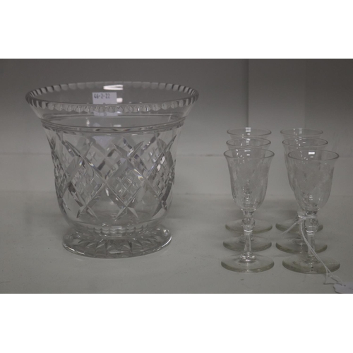 Six antique liquior glasses along