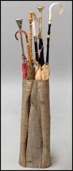 SIX ANTIQUE PARASOLS. Together with