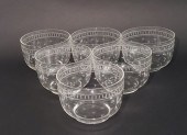 SIX ANTIQUE STAR ETCHED CRYSTA