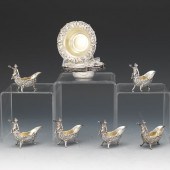 SIX ANTIQUE STERLING SILVER BA
