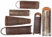 SIX ANTIQUE TIN GRATERS, LONGE