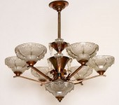 SIX ARM COPPER PLATED ART DECO