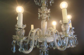 SIX ARM CRYSTAL CHANDELIER:<br
