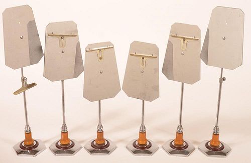 SIX ART DECO CHROME AND BAKE-O-LITE