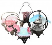 SIX ART GLASS BRIDAL BASKETSSi