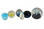 SIX ART GLASS PAPERWEIGHTScomp