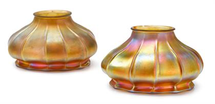 Six Art glass shades   