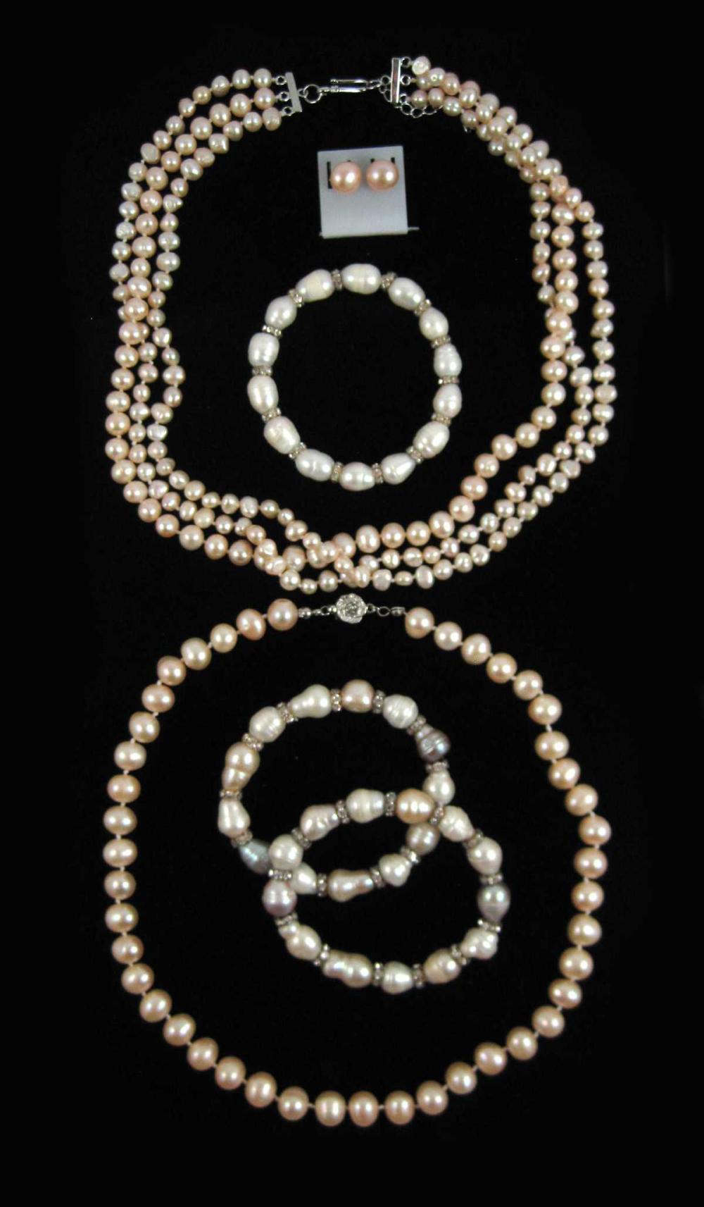 SIX ARTICLES OF PEARL JEWELRY,