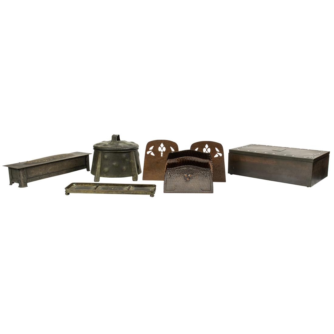 SIX ARTS AND CRAFTS BRONZE OR